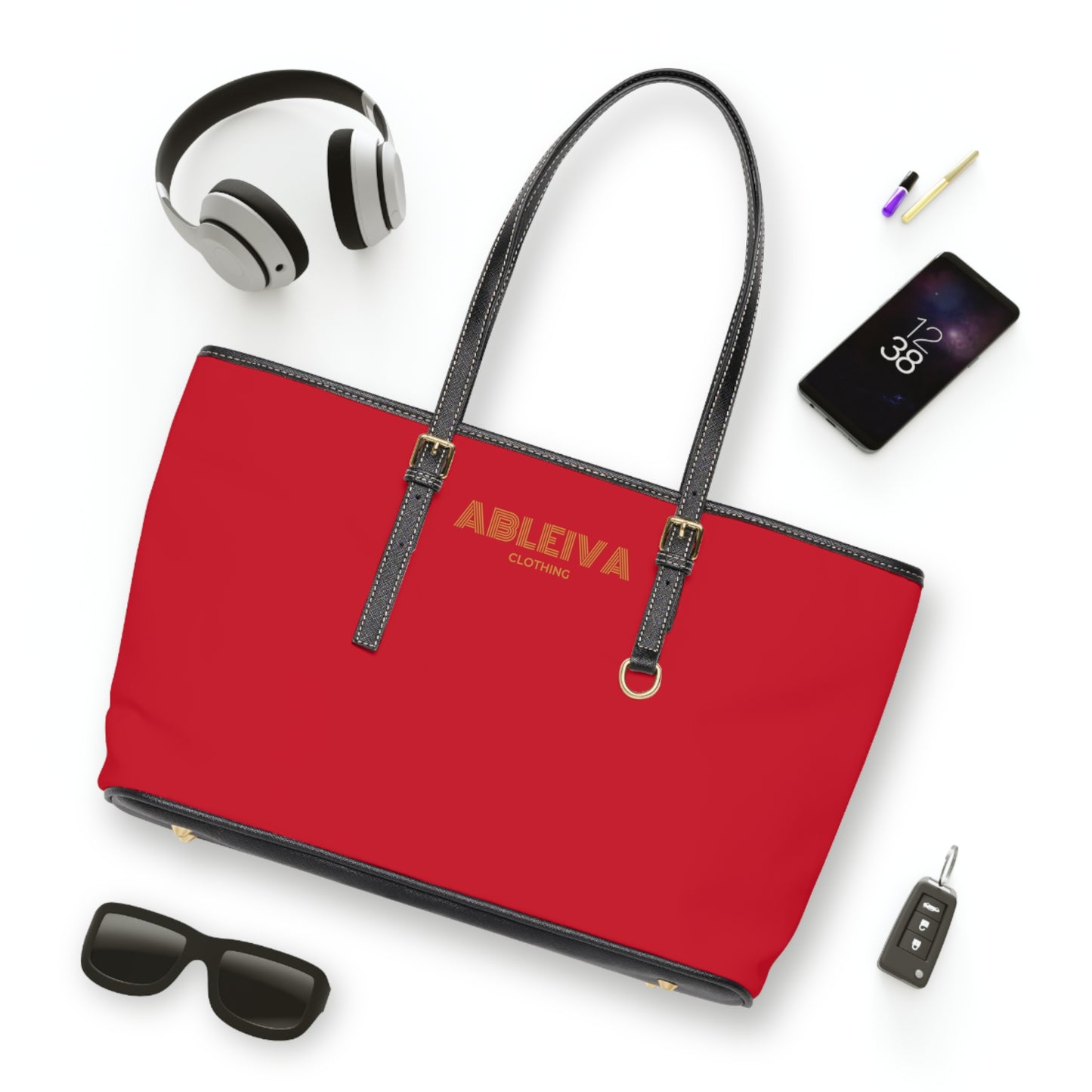 ABLEIVA ~ Leather Shoulder Bag (Red)